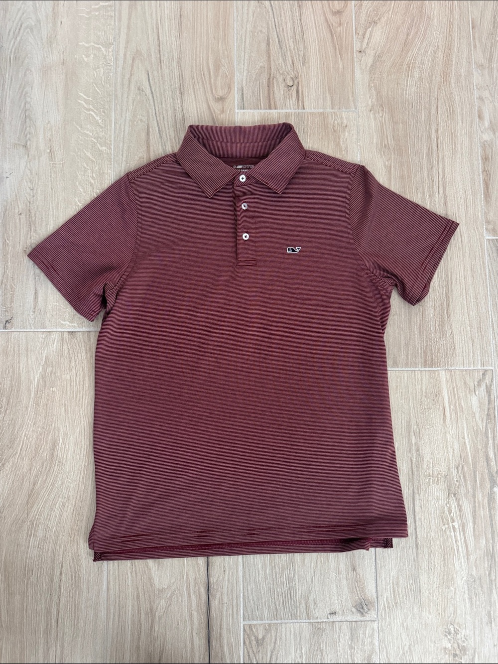 Vineyard Vines Boys Maroon Short-Sleeve Polo